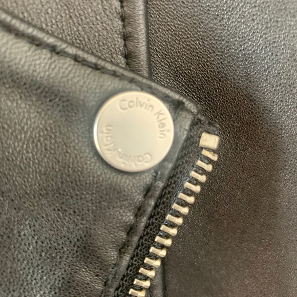 Calvin Klein Leather Moto Jacket - Picture 5 of 11